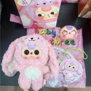 NEW! Baby Three Pink Bunny with Extra Face Plate!
